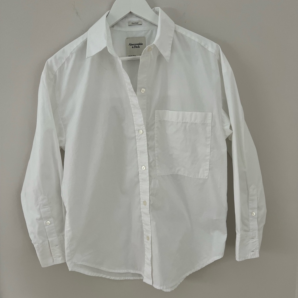 ABERCROMBIE Oversized White Button Down Shirt, Like New